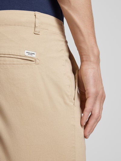 Jack & Jones Regular fit korte chino met riemlussen, model 'DAVE' Beige - 3