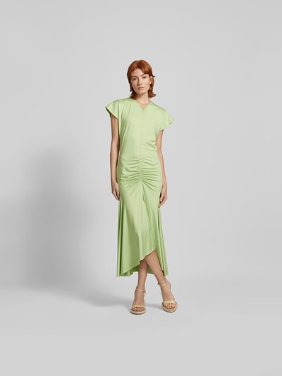 Victoria Beckham Maxikleid mit Raffungen Pastell Gelb Melange 4