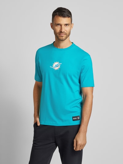 BOSS Orange T-Shirt mit Label-Print Aqua 4