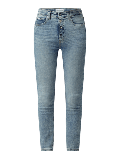 Calvin Klein Jeans Jeansy o kroju super skinny fit z dodatkiem streczu  Jeansowy niebieski 2