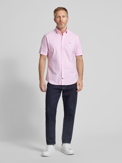 Tommy Hilfiger Regular Fit Business-Hemd mit Streifenmuster Rosa 1