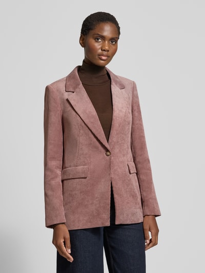 comma Slim Fit Blazer aus Cord mit Pattentaschen Mauve 4