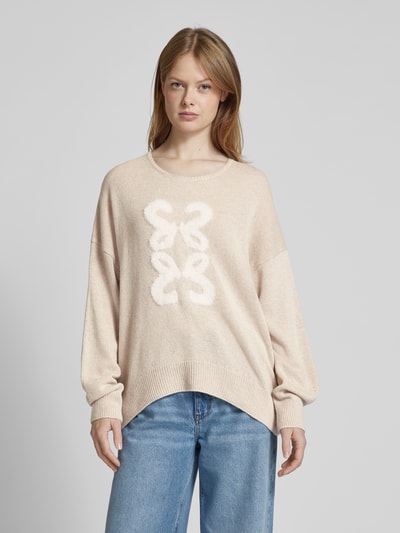 Smith and Soul Oversized Strickpullover mit Woll-Anteil und Rundhalsausschnitt Sand 4