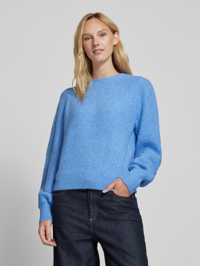 mbyM Gebreide pullover met pofmouwen, model 'Farrell' Lichtblauw - 4