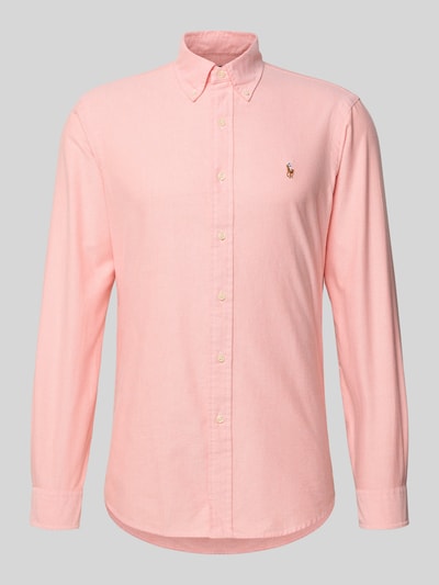 Produktfoto, Freizeithemd mit Knopfleiste von Polo Ralph Lauren in zartem Rosa, reine Baumwolle, Regular-Fit, Button-Down-Kragen, Label-Stitching
