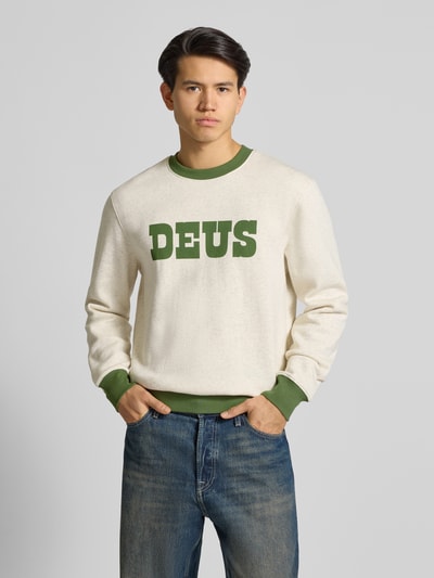 DEUS EX MACHINA Sweatshirt met labelprint en ronde hals Lichtgrijs - 4