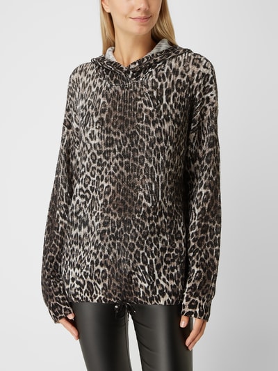 Princess Goes Hollywood Oversized Hoodie aus Wolle mit Animal-Print  Graphit 4