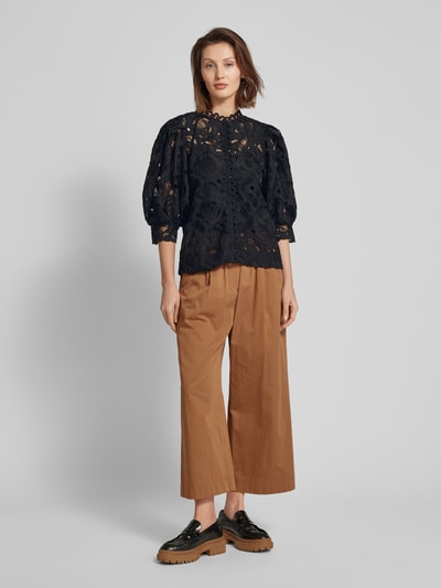 Copenhagen Muse Hemdblouse met kanten bekleding Zwart - 1