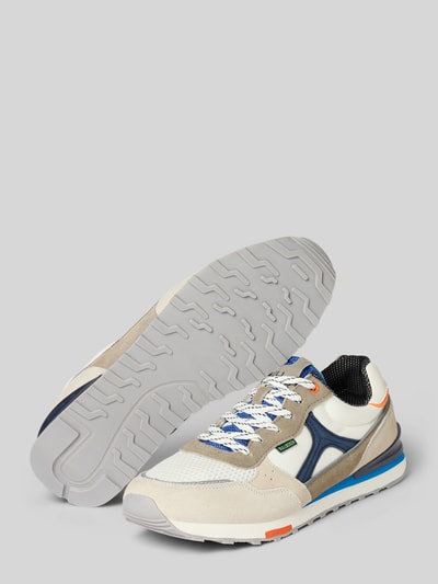 Productfoto, Heren sneakers 'Sneaker aus Leder-Mix' van BULLBOXER, leermix, afgerond model, vetersluiting, contrastgarnering, labeldetails, gestructureerde zool, hakhoogte maat 44: 4 cm, schachthoogte: 7 cm, schachtbreedte: 9 cm