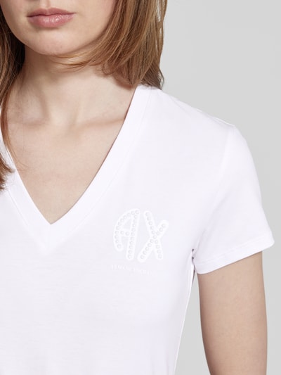 ARMANI EXCHANGE T-shirt met labeldetail Wit - 3