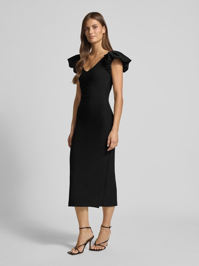 Forever New Knielänge Cocktailkleid mit Rüschen Modell 'Makenna' Black 1