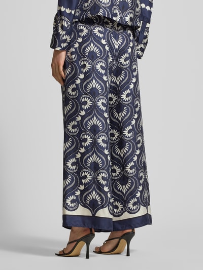 Weekend Max Mara Krój loose fit Szerokość Spodnie z czystej Jedwab Model 'DOTTICO' Granatowy 5