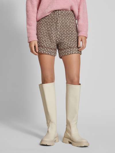 Marc Cain Wide Leg Shorts in Bouclé-Optik Mittelbraun 4