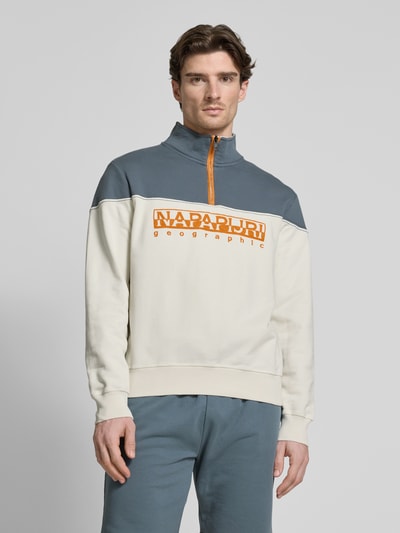 Napapijri Sweatshirt met opstaande kraag, model 'SATURNIA' Offwhite - 4