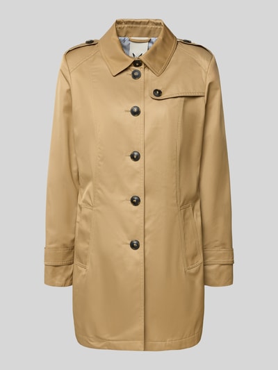 Produktfoto, Trenchcoat mit Ärmelriegeln von Fuchs Schmitt in Beige, Knopfleiste, Umlegekragen, Eingrifftaschen, Regular Fit, glatte Oberfläche