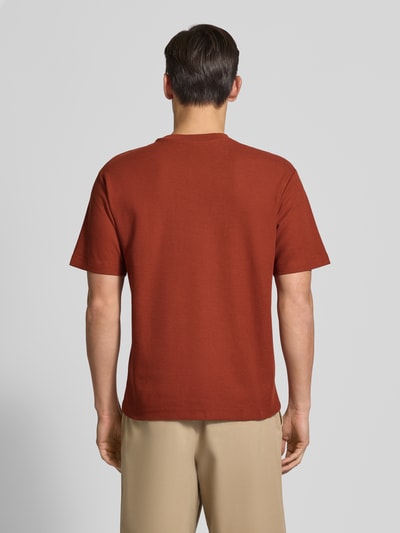 MCNEAL T-Shirt mit geripptem Rundhalsausschnitt Dunkelrot 5