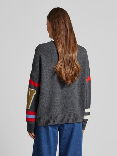 Weekend Max Mara Wollpullover mit Motiv-Stitchings Modell 'TALAMO' Mittelgrau 5