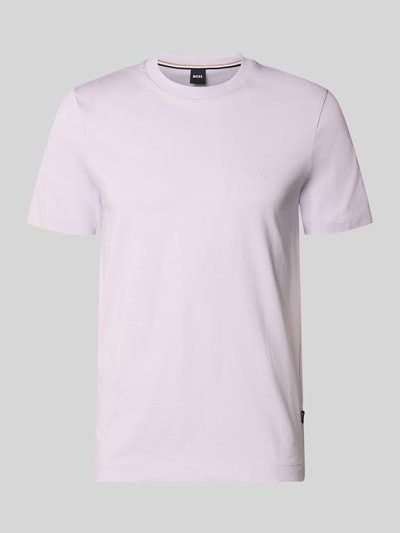 Produktfoto, Regular Fit T-Shirt mit Logo Detail Modell 'THOMPSON_01' von BOSS in Unifarbe, Rundhalsausschnitt, reine Baumwolle, kurzarm