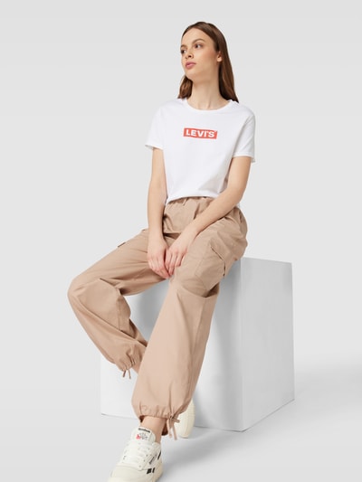 Levi's® Cropped T-Shirt mit Logo-Print Modell 'JORDIE' Weiss 3