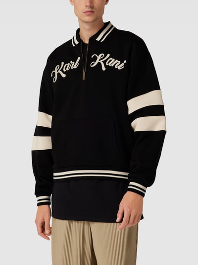 KARL KANI Sweatshirt mit Label-Stitching Modell 'Script' Black 4