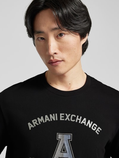 ARMANI EXCHANGE T-shirt met labelprint Zwart - 3