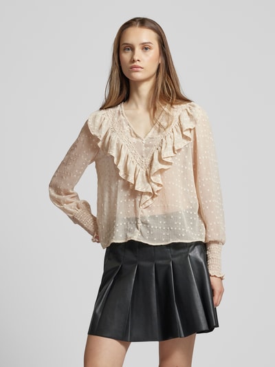 Only Blousetop met ruches, model 'ELEANOR' Ecru - 4