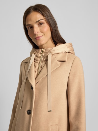 s.Oliver BLACK LABEL Regular fit lange jas met viscose Zand - 3