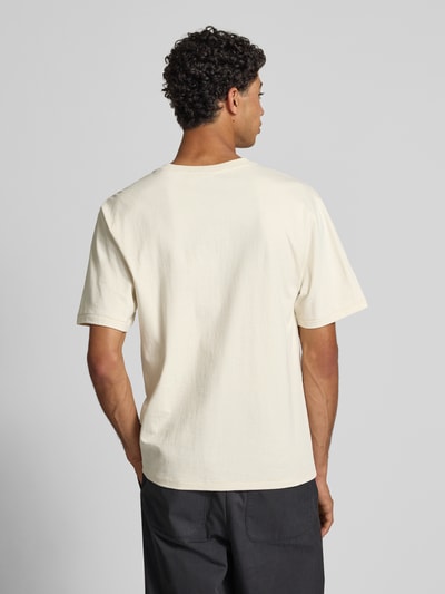 REVIEW T-Shirt mit geripptem Rundhalsausschnitt Ecru 5