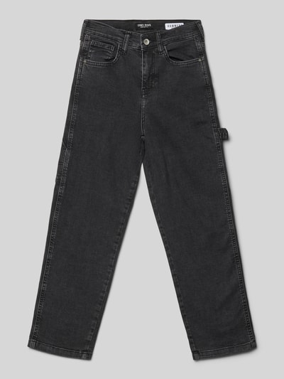 CARS JEANS Straight Fit Jeans mit Logo-Patch Modell 'Hammers' Black 1