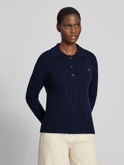 GANT Regular Fit Pullover aus reiner Wolle Marine 4
