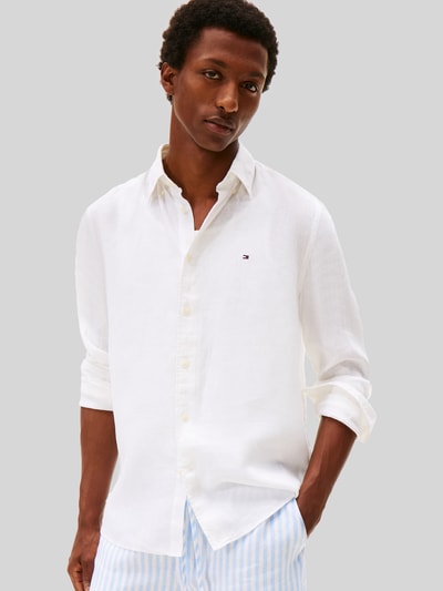 Tommy Hilfiger Regular Fit Freizeithemd aus reinem Leinen Weiss 4