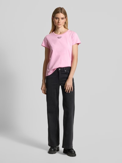 LIU JO SPORT T-Shirt mit Label-Print Rosa 1