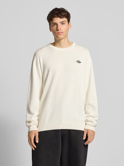 Dickies Sweter z dzianiny z okrągłym dekoltem model ‘SUMMERDALE’ Złamany biały 4