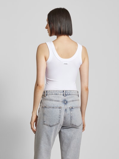 Calvin Klein Womenswear Top z efektem prążkowania Biały 5