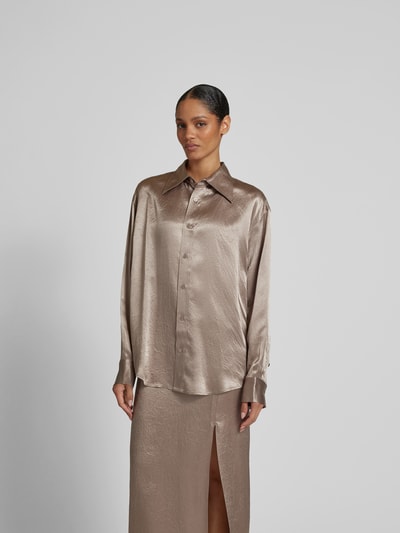 Filippa K Hemdbluse mit Knopfleiste Taupe 4