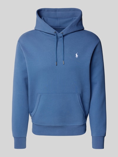 Polo Ralph Lauren Hoodie met labelstitching en kangoeroezak Oceaanblauw - 2