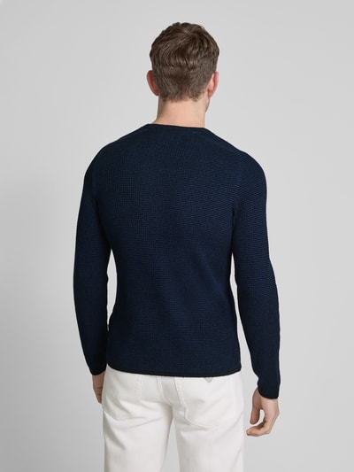 Marc O'Polo Regular Fit Pullover aus strukturiertem Baumwoll-Mix Marine 5