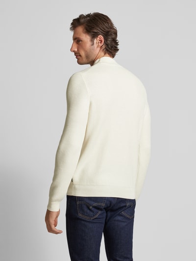 BOSS Strickpullover mit Strukturmuster Modell 'Derano' Offwhite 5