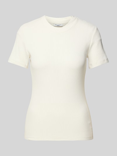 Marc O'Polo Denim T-Shirt mit Ripp-Optik Weiss 2