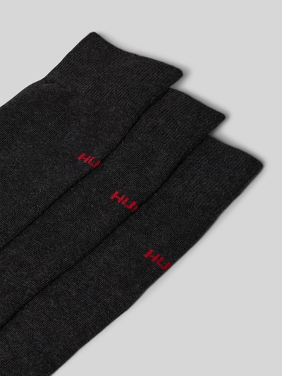 HUGO Sokken met labeldetail in een set van 3 paar, model 'UNI COLORS' Middenbruin - 2