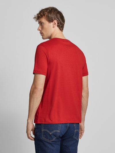 Tommy Hilfiger T-shirt met labelprint Donkerrood - 5