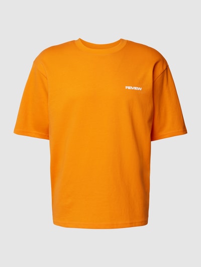 REVIEW Basic oversized T-Shirt mit Logo Detail Orange 2