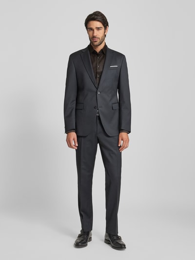 Jake*s Slim fit zakelijk overhemd met kentkraag Middenbruin - 1