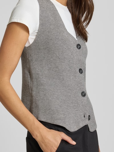 Soyaconcept Weste mit V-Ausschnitt Modell 'KANITA' Mittelgrau Melange 3
