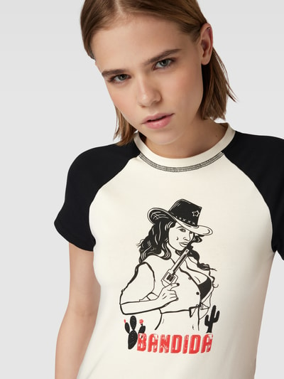 Noisy May T-Shirt mit Motiv- und Statement-Print Modell 'KATINKA' Offwhite 3