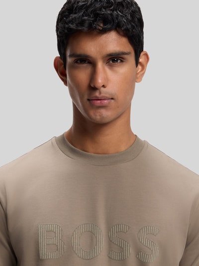 BOSS Green Regular Fit T-Shirt aus Baumwollmix Sand 3