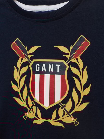 Gant T-Shirt mit Label-Print Marineblau 2