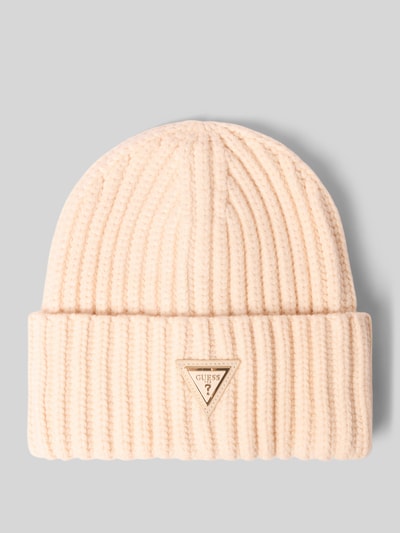 GUESS Mütze aus Viskose-Mix mit Logo-Applikation Modell 'NOELLE' Offwhite 1