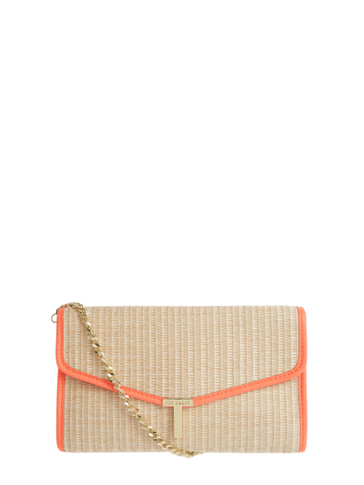 Ted Baker Crossbody Bag aus Bast Modell 'Arthea' Neon Orange 1