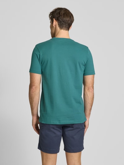 Christian Berg Men T-shirt met labelstitching Metallic groen - 5